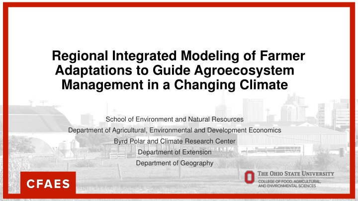 regional integrated modeling of farmer n.w