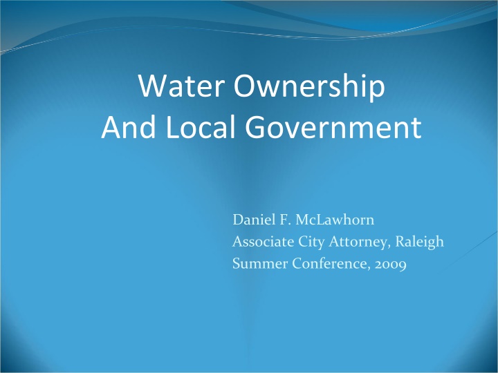 water ownership and local government n.w