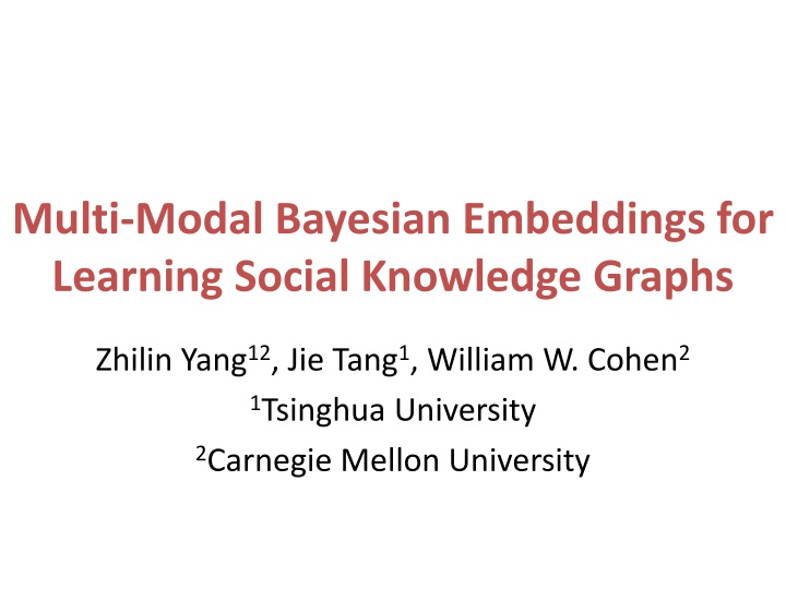 multi modal bayesian embeddings for learning n.w