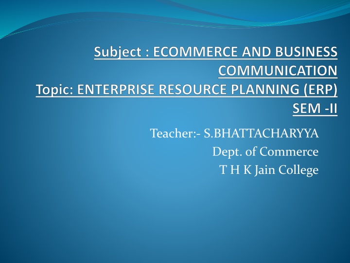 teacher s bhattacharyya dept of commerce n.w