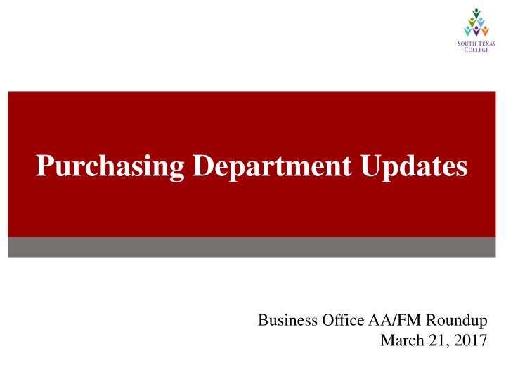 purchasing department updates n.w