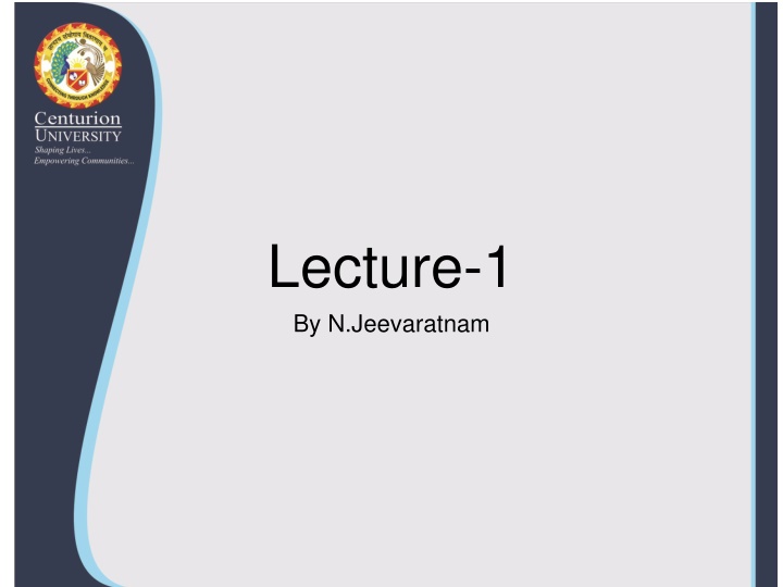 lecture 1 by n jeevaratnam n.w