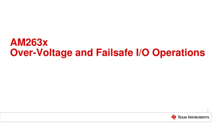 am263x over voltage and failsafe i o operations n.w