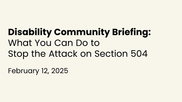 disability community briefing what n.w