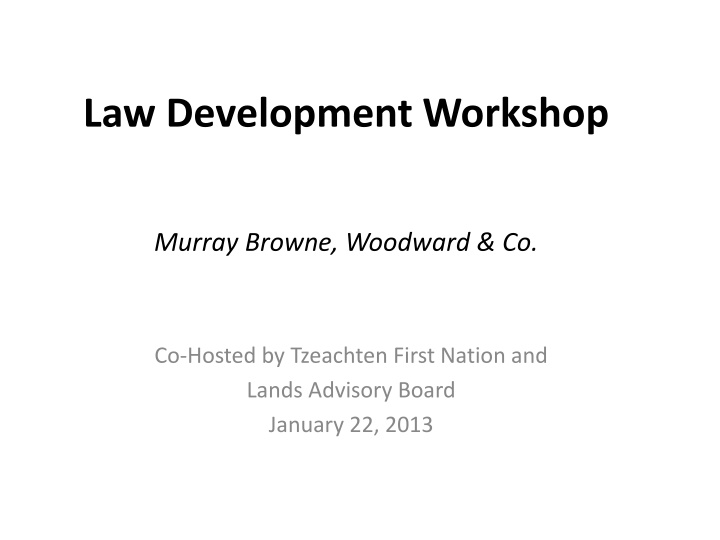 law development workshop n.w