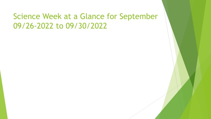 science week at a glance for september 09 26 2022 n.w