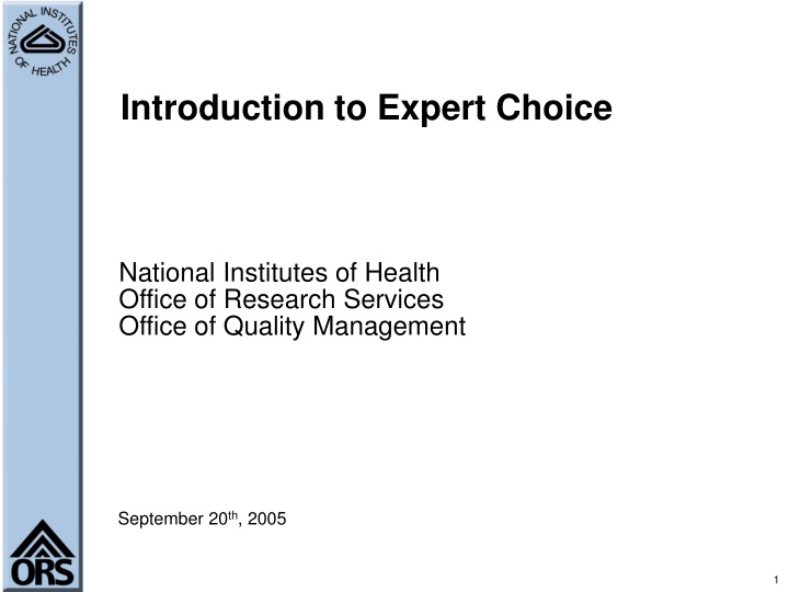 introduction to expert choice n.w