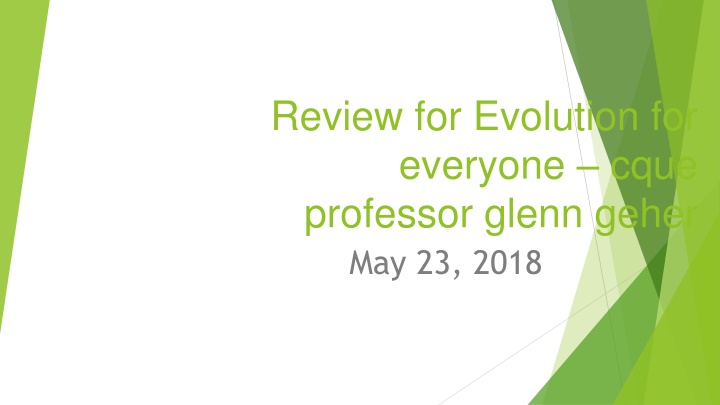 review for evolution for everyone cque professor n.w