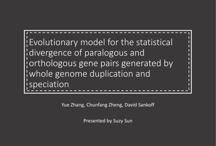 evolutionary model for the statistical divergence n.w