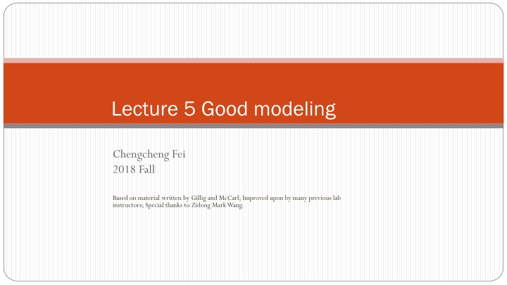 lecture 5 good modeling n.w