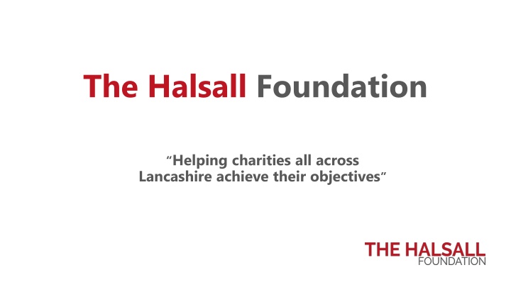 the halsall foundation n.w