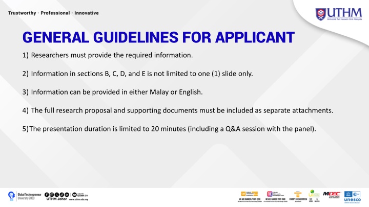 general guidelines for applicant n.w