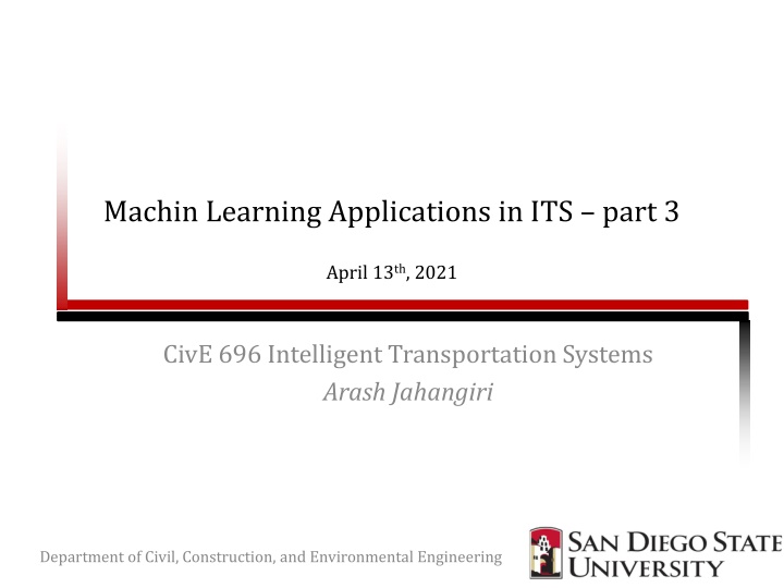 machin learning applications in its part 3 n.w