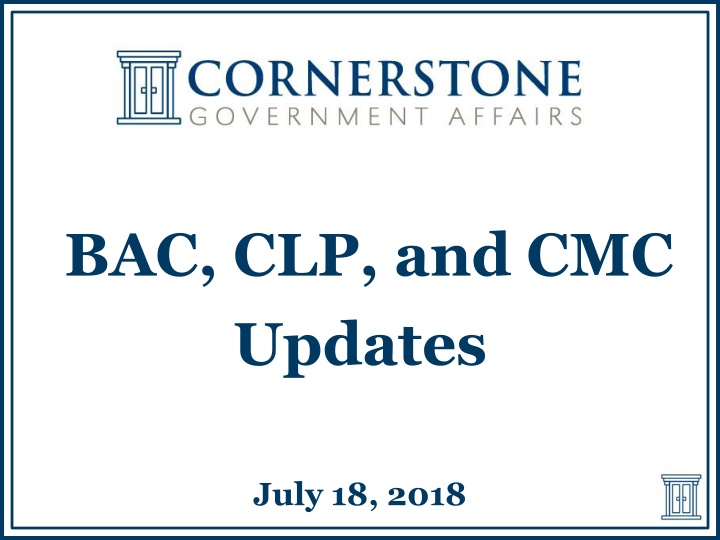 bac clp and cmc updates n.w