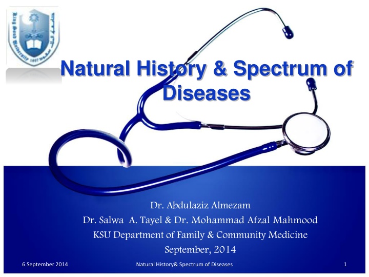 natural history spectrum of diseases n.w