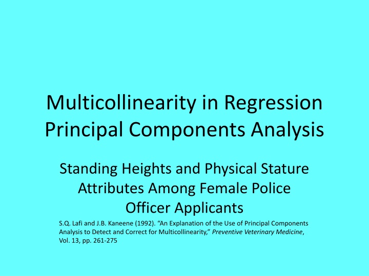 multicollinearity in regression principal n.w