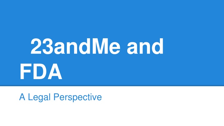 23andme and fda n.w