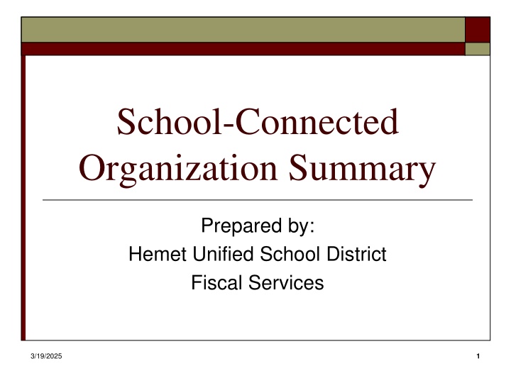 school connected organization summary n.w