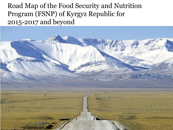 road map of the food security and nutrition n.w