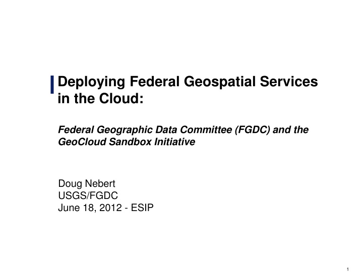deploying federal geospatial services n.w