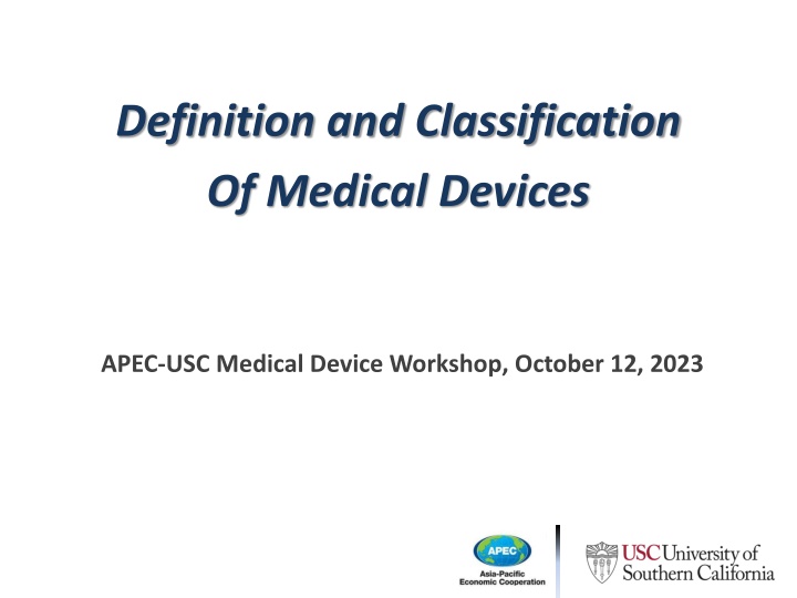 definition and classification of medical devices n.w