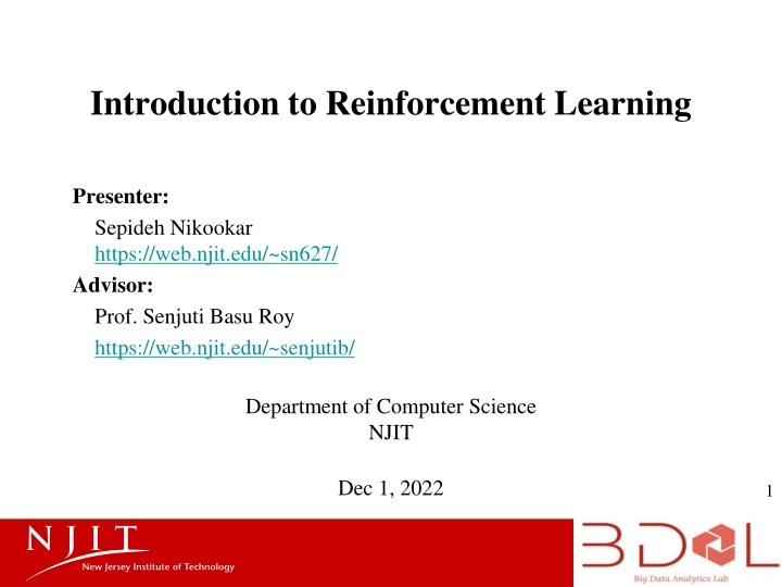introduction to reinforcement learning n.w