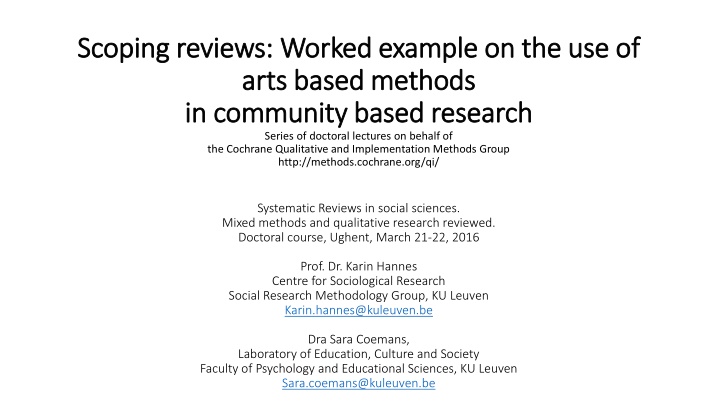 scoping scoping reviews reviews w worked n.w