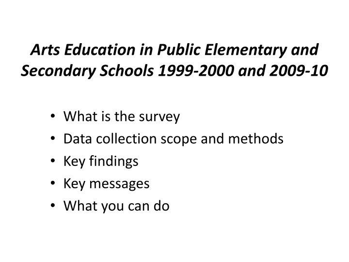 arts education in public elementary and secondary n.w