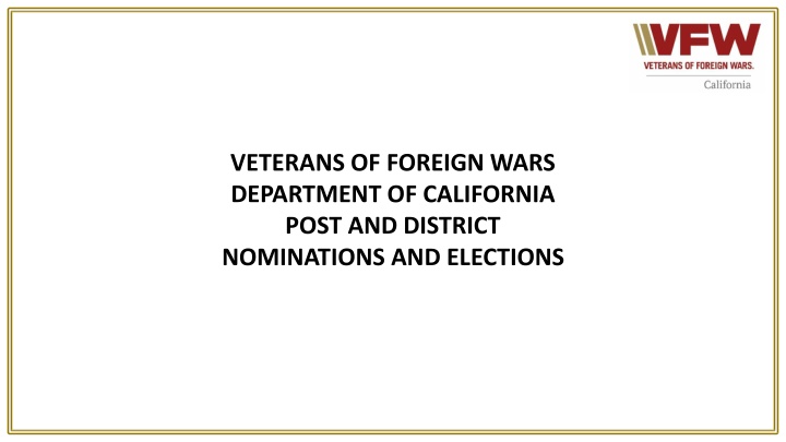 veterans of foreign wars department of california n.w