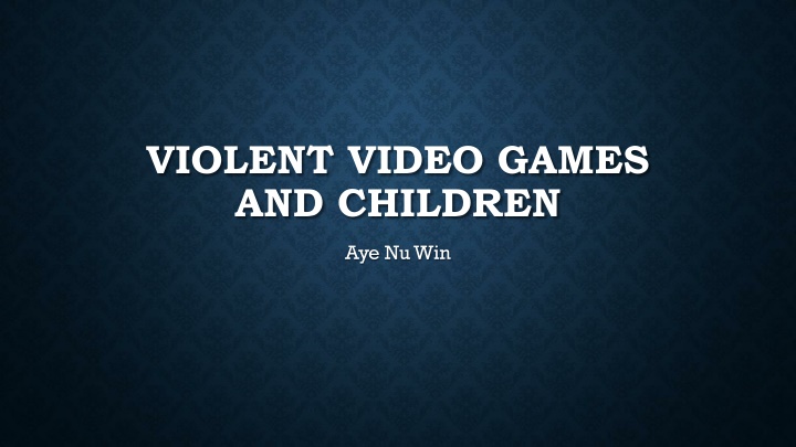 violent video games and children n.w