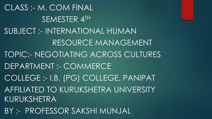class m com final semester 4 th subject n.w