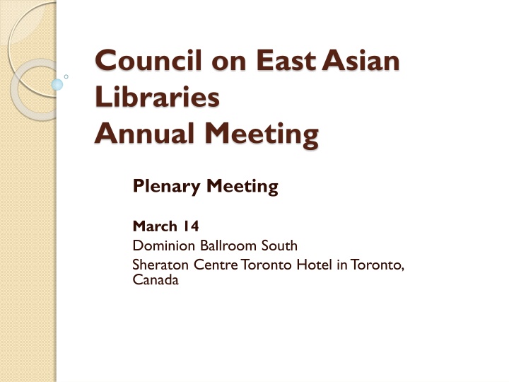 council on east asian libraries annual meeting n.w