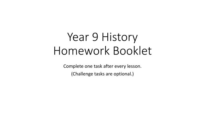 year 9 history homework booklet n.w