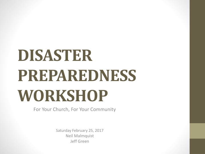 disaster preparedness workshop for your church n.w