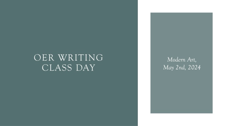 Modern Art Outlining Techniques - OER Writing Class