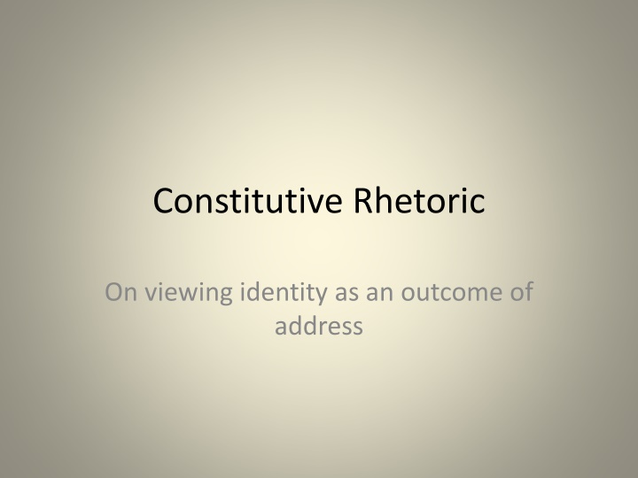 constitutive rhetoric n.w