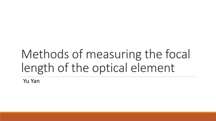 methods of measuring the focal length n.w