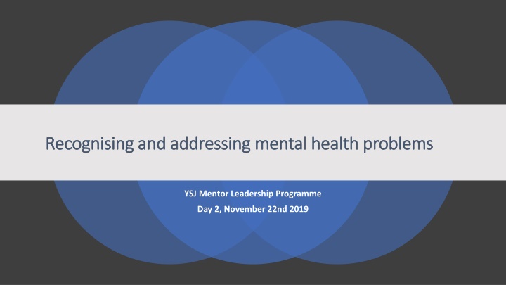 recognising and addressing mental health problems n.w