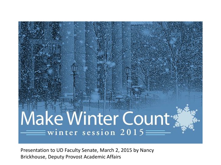 presentation to ud faculty senate march 2 2015 n.w