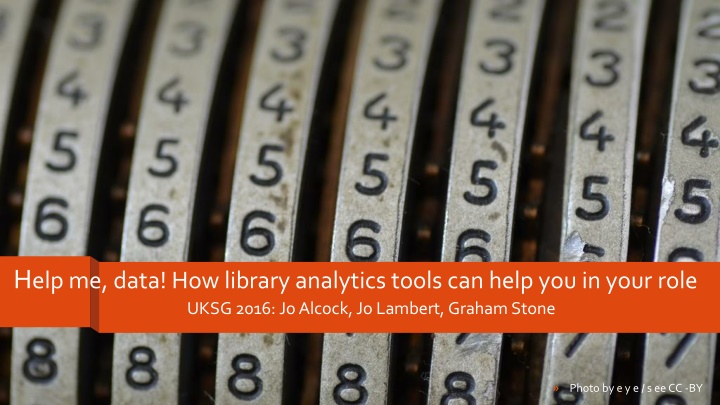 h elp me data how library analytics tools n.w