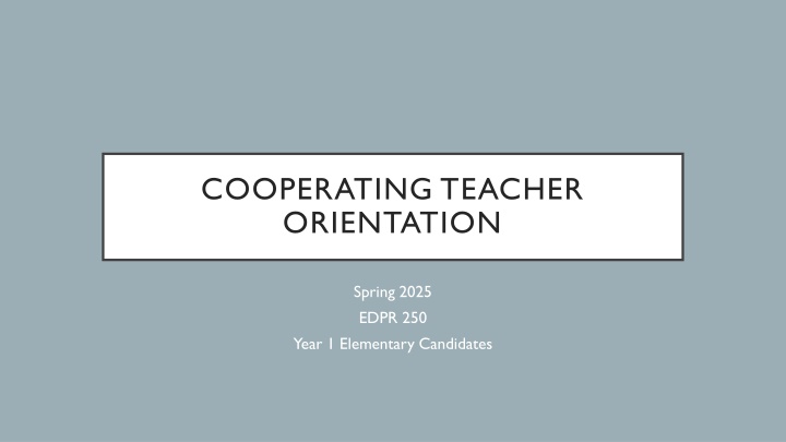cooperating teacher orientation n.w