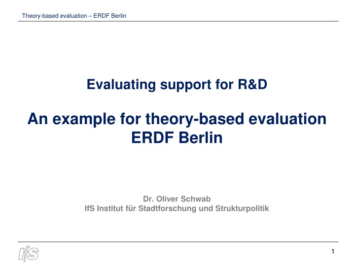 theory based evaluation erdf berlin n.w