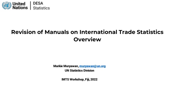 revision of manuals on international trade n.w