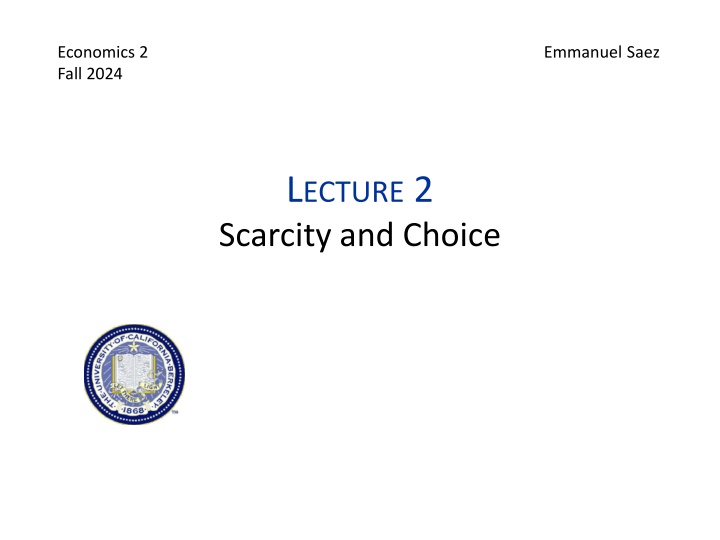 economics 2 emmanuel saez fall 2024 n.w