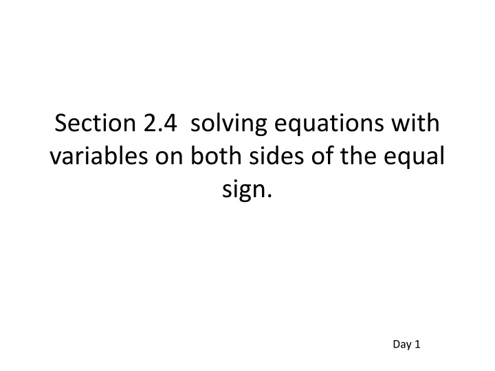 section 2 4 solving equations with variables n.w