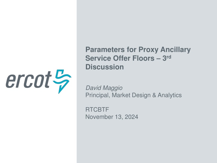 parameters for proxy ancillary service offer n.w