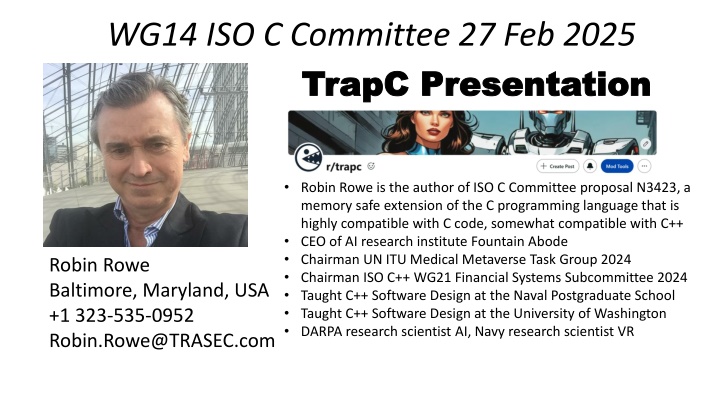 wg14 iso c committee 27 feb 2025 trapc n.w