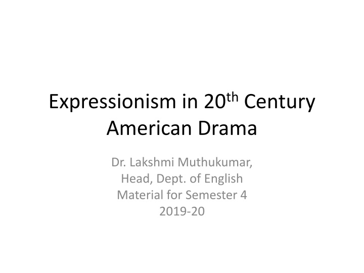 expressionism in 20 th century american drama n.w
