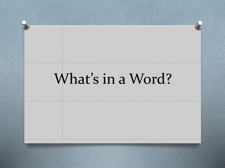 what s in a word n.w