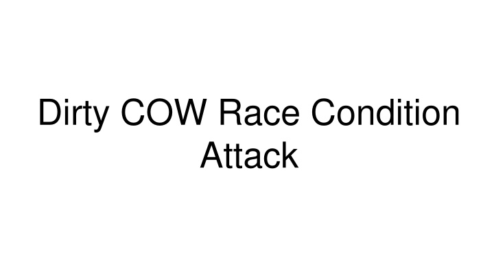 dirty cow race condition attack n.w